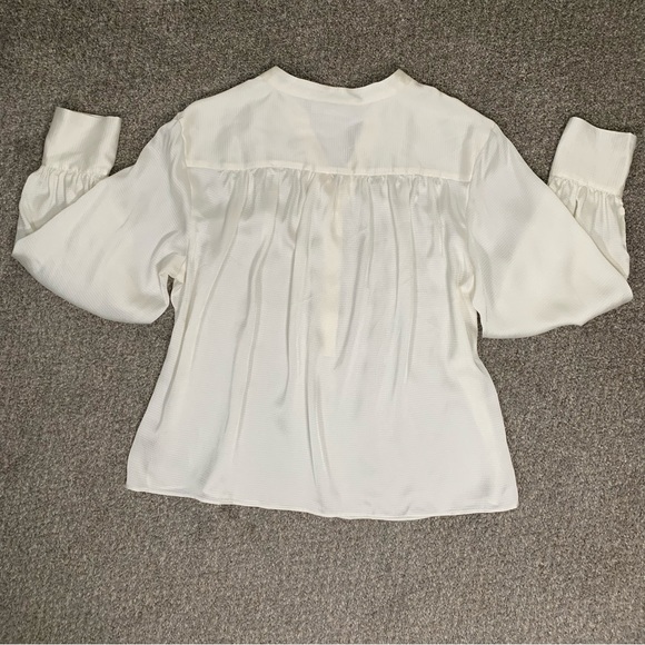 Rye Grass women’s Ivory color free flow Blouse top Size L - Picture 7 of 11